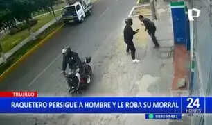Trujillo: Delincuentes en moto encañonan a transeúnte y le roban su morral