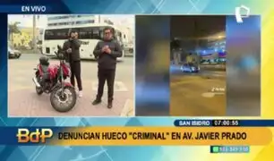 San Isidro: denuncian que hay peligrosa zanja en plena avenida Javier Prado