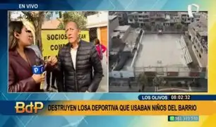 Conflicto vecinal en Los Olivos: denuncian que destruyen losa deportiva para niños para venderla