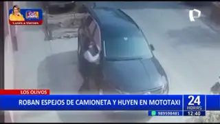 Los Olivos: Delincuentes roban autopartes de camioneta y huyen en mototaxi