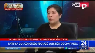 Premier Betssy Chávez: “Yo no puedo obligar a los parlamentarios a que me den la confianza”