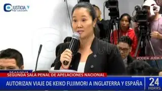 Poder judicial autoriza a Keiko Fujimori viajar a Inglaterra y España