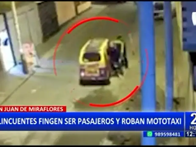 SJM: Delincuentes se hacen pasar por pasajeros para robar mototaxi