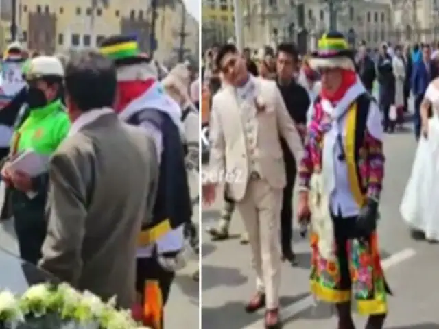 ¡En el día de su boda!: Policía  multa a novios y detiene su recorrido en el Centro de Lima