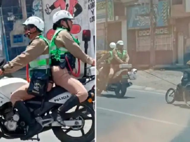 Efectivos PNP amarran silla de ruedas a una moto para ayudar a hombre discapacitado