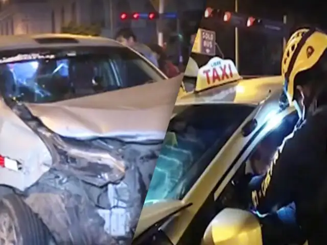 Cercado de Lima: Taxi choca otro auto y deja dos heridos