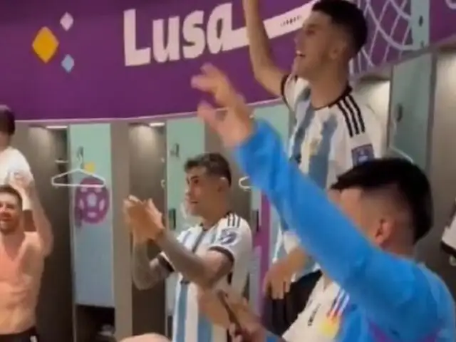 Así fue la eufórica celebración en el vestuario de Argentina tras el triunfo 2-0 sobre México