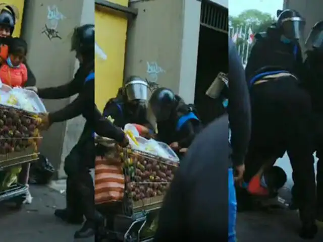 Cercado de Lima: serenos golpean y lanzan al suelo a comerciante ambulante durante intervención