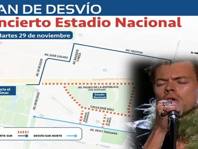 Harry Styles: este es el plan de desvío para el concierto de hoy en el Estadio Nacional