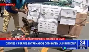 Con drones y perros: Monitorean ingreso de pirotecnia en el Cercado de Lima