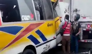 Panamericana Norte: Bus impacta contra camión en paradero Acobamba y deja seis heridos
