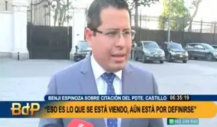 Benji Espinoza dice que aún es incierta la asistencia de Castillo al Congreso para vacancia
