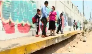 Escolares en riesgo: padres denuncian veredas en mal estado y posible colapso de pared en SMP