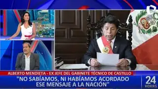 Alberto Mendieta sobre mensaje de Castillo: “Habíamos acordado que iba asistir al Congreso”