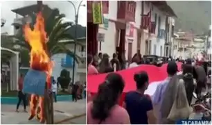 Chota: queman muñeco con la figura de Dina Boluarte tras considerarla "traidora"