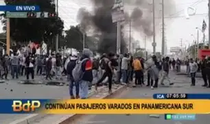 Protestas en Ica: pasajeros continúan varados en la Panamericana Sur por bloqueos en la carretera