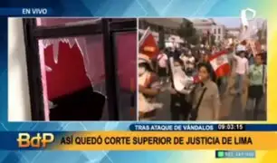 Caos y descontrol: manifestantes vandalizaron la sede de la Corte Superior de Justicia de Lima