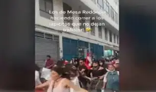 Comerciantes de Mesa Redonda ahuyentan a manifestantes: "¡dejen trabajar!"