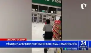Cercado de Lima: Vándalos atacan supermercado en avenida Emancipación