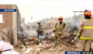 Ventanilla: incendio en almacén clandestino de pirotécnicos deja una mujer fallecida y cinco heridos