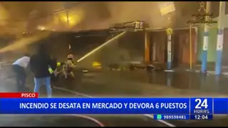 Pisco: Incendio se desata en mercado y consume al menos 6 puestos