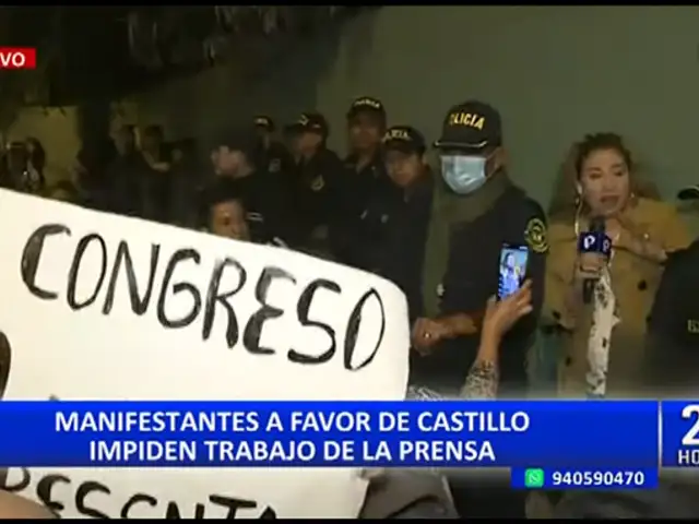 Pedro Castillo: Manifestantes impiden trabajo de la prensa en exteriores de la Diroes