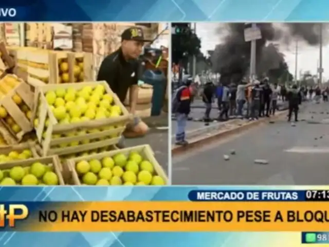 Mercado de Frutas y La Parada: hay abastecimiento de productos pese a bloqueo de vías
