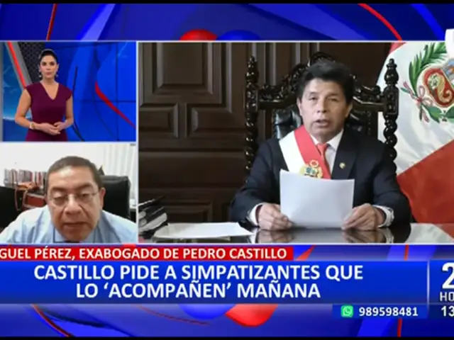 Exabogado de Pedro Castillo, Pérez: “No iba a justificar situaciones como las que se han dado”