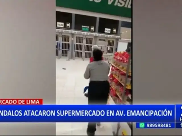 Cercado de Lima: Vándalos atacan supermercado en avenida Emancipación
