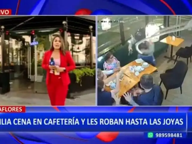 Miraflores: Delincuentes en moto asalta a familia en cafetería y se llevan sus joyas