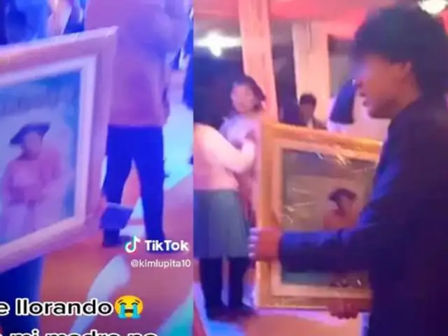 Adolescente rompe en llanto tras bailar con la foto de su difunta madre en fiesta de promoción