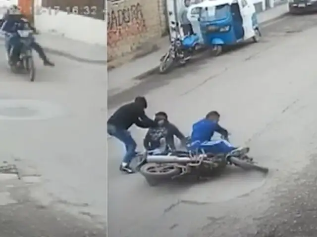 Huánuco: joven persigue a delincuentes, los hace caer de la moto y recupera su celular