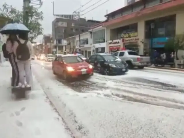 Inusual granizada en Huancayo: