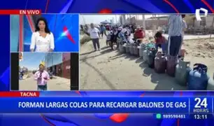 Tacna: Ciudadanos forman largas colas para recargar balones de gas