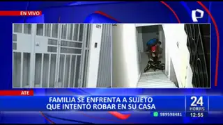 Ate: familia se enfrenta a sujeto que intentaba robar su vivienda