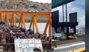 Puno: Vándalos bloquean Puente Internacional y queman caseta de peaje