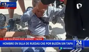 Tacna: Rescatan a hombre en silla de ruedas que cayó por buzón sin tapa
