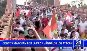 Cientos marchan por la paz en Puerto Maldonado y hacen huir a protestantes