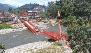Obra estaba en construcción: un herido de gravedad deja colapso de puente sobre el río Satipo