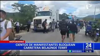 Moyobamba: Cientos de manifestantes toman carretera belaunde Terry