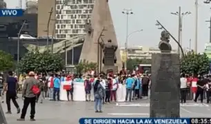 Cercado de Lima:  200 manifestantes se congregan en alameda 28 de Julio
