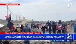 Protestas en Arequipa: Manifestantes ingresan al aeropuerto Alfredo Rodríguez Ballón