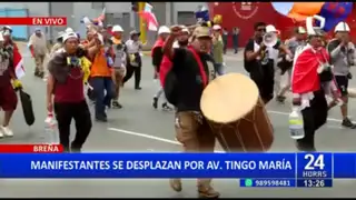 Toma de Lima: Manifestantes se desplazan por Av.Tingo María en Breña
