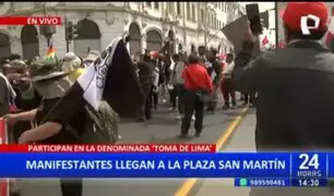 Manifestantes llegan a la Plaza San Martín: Negocios cierran por temor a saqueos