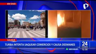 Juliaca: Violentos manifestantes intentan saquear centros comerciales de la zona