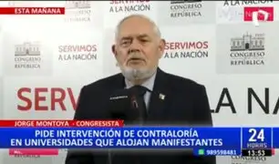 Montoya pide intervención de Contraloría  por uso de la UNMSM y UNI para alojar a manifestantes