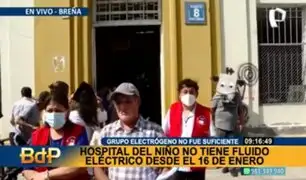 Hospital del Niño de Breña se queda sin luz: se han suspendido todas las operaciones