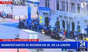 Protestas en Lima: Manifestantes se reúnen en jirón de la Unión y Plaza 2 de Mayo