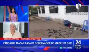 César Campos condena ataque a vivienda de Gobernador de Madre de Dios: "Es inaudito"
