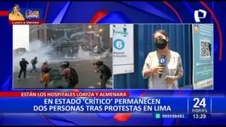 Protestas en Lima: Dos personas se encuentran en estado crítico tras violentas manifestaciones